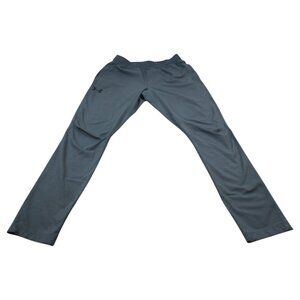 Under Armour Track Pants Mens Large Charcoal Gray Stretch Fitted Elastic Waist